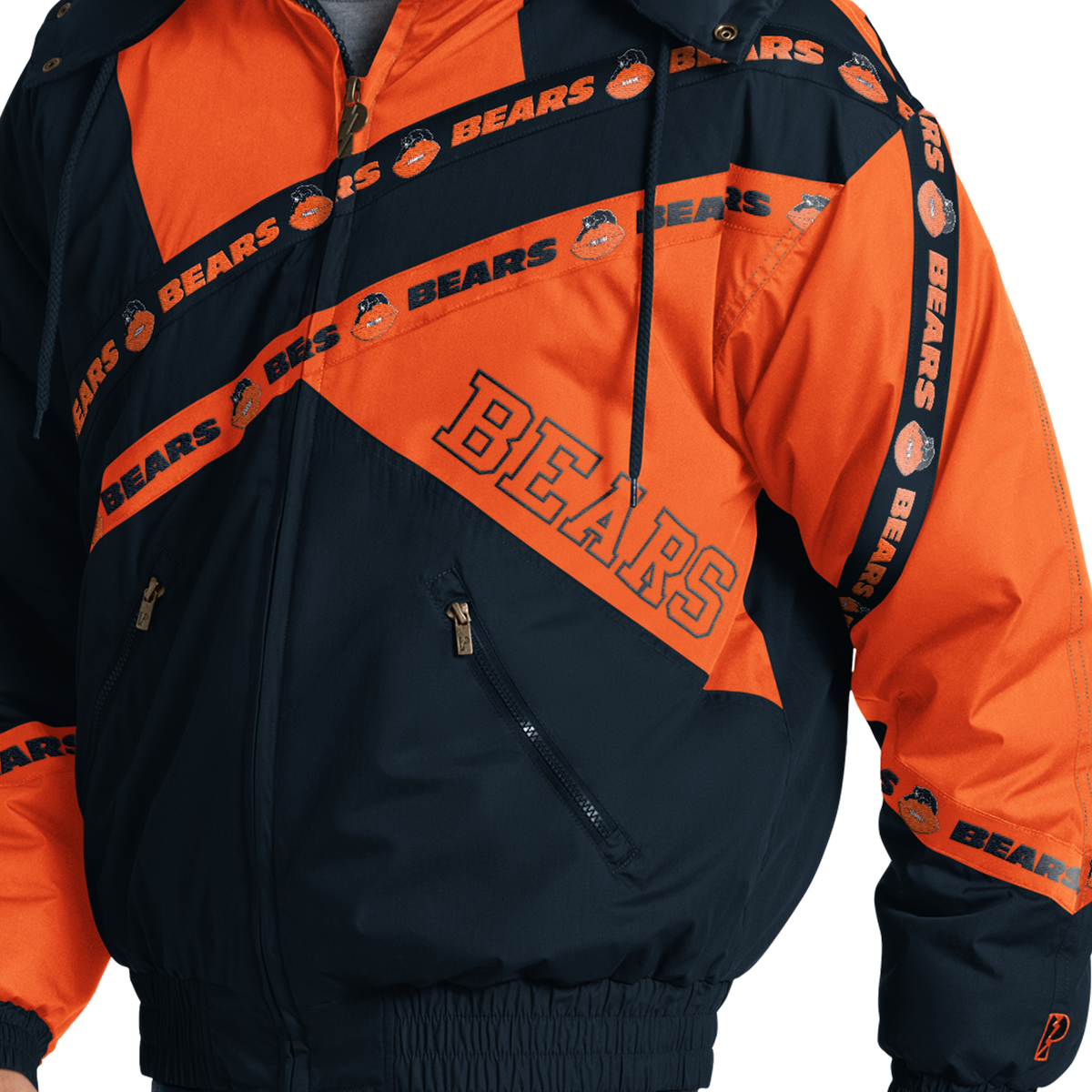 Chicago Bears Pro Player Double Tape Hooded Jacket