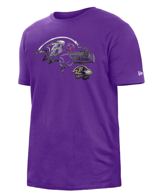 Baltimore Ravens New Era Men's Big & Tall Sideline Ink Tee Shirt - Purple