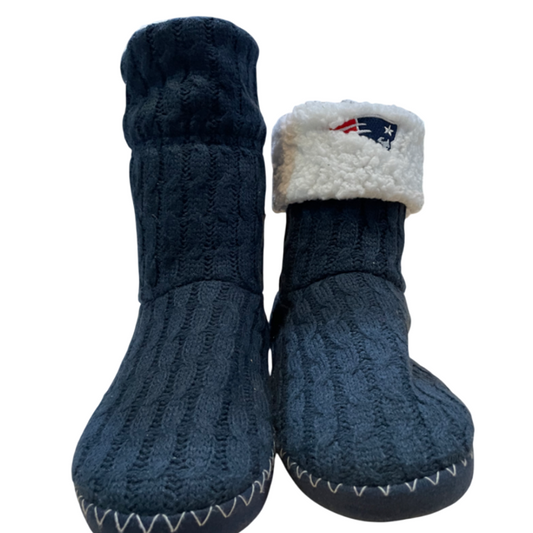New Engalnd Patriots Women's Fold Over Knit Cable Boots