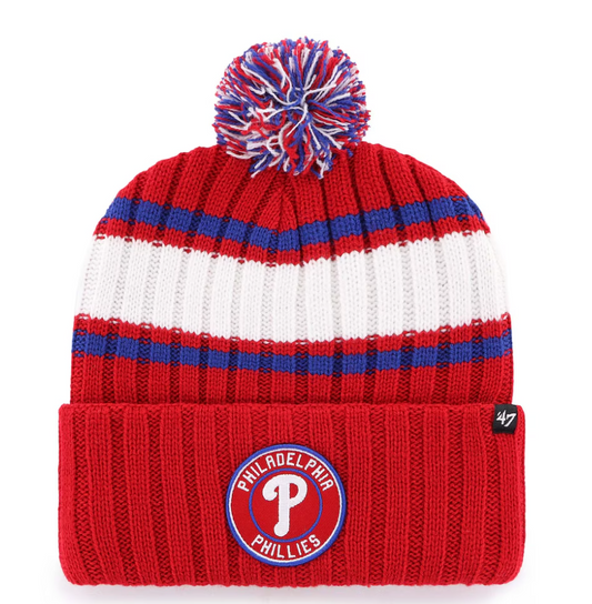 Philadelphia Phillies '47 Plateau Cuffed Knit Hat with Pom - Red