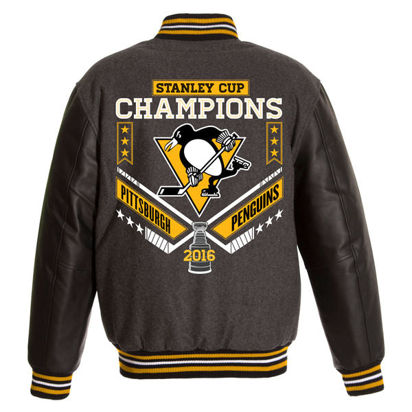 Pittsburgh Penguins JH Design 2016 Stanley Cup Champions Wool Reversible Jacket