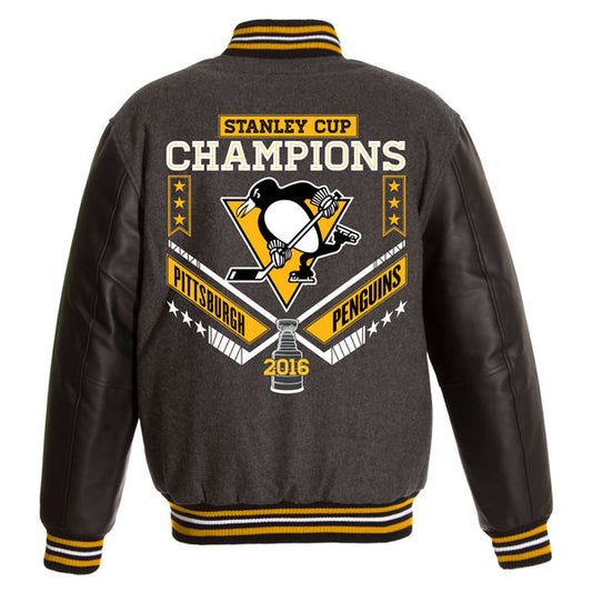Pittsburgh Penguins JH Design 2016 Stanley Cup Champions Wool Reversible Jacket
