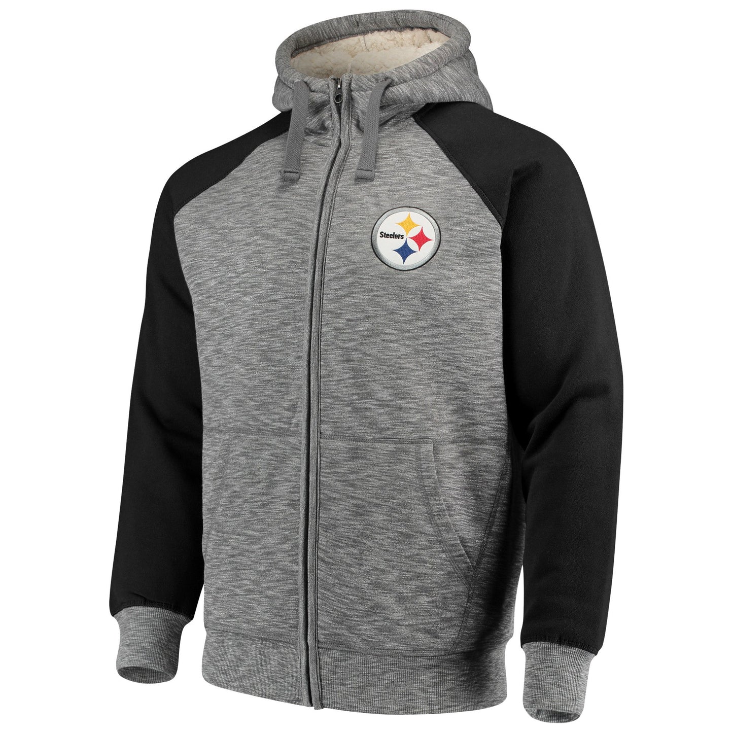 Pittsburgh Steelers Heathered Gray/Black Turning Point Hooded Jacket by G-III
