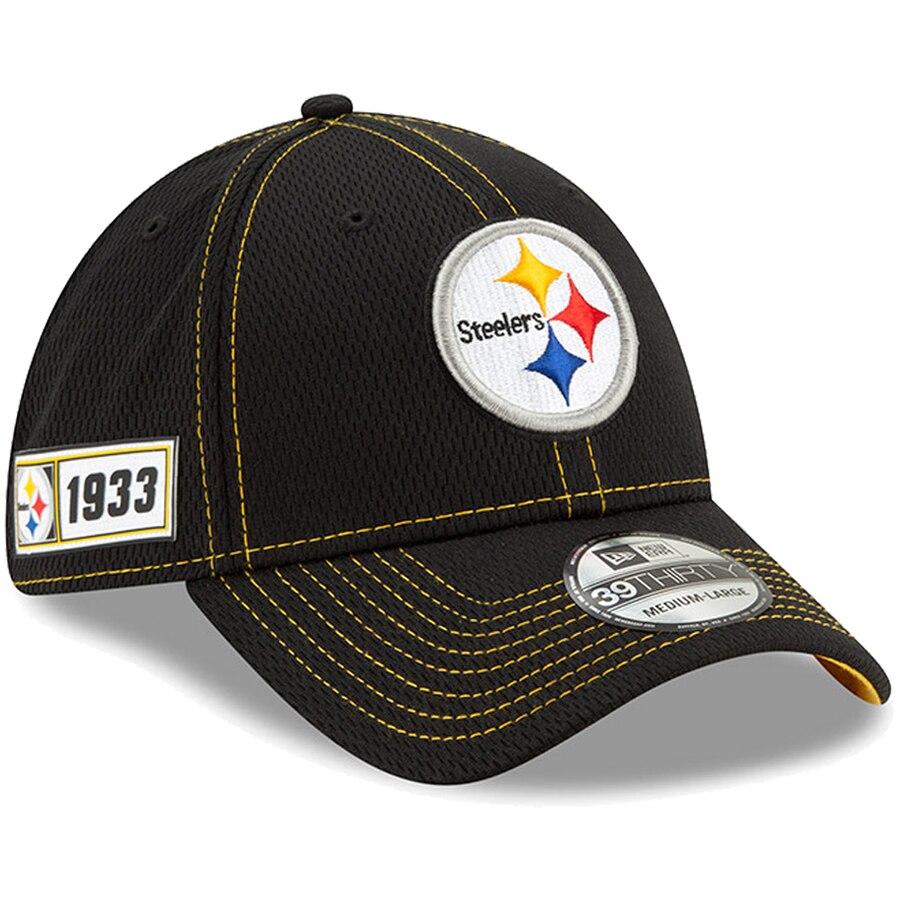 Pittsburgh Steelers New Era 2019 Sideline Road Established 39THIRTY Flex Hat