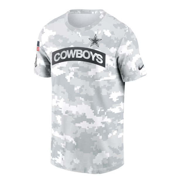 Dallas Cowboys Nike 2024 Salute to Service T- Shirt - White/Gray