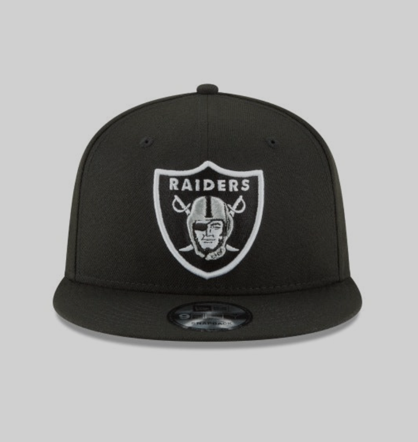 Las Vegas Raiders New Era Black & White 9Fifty Snapback Hat
