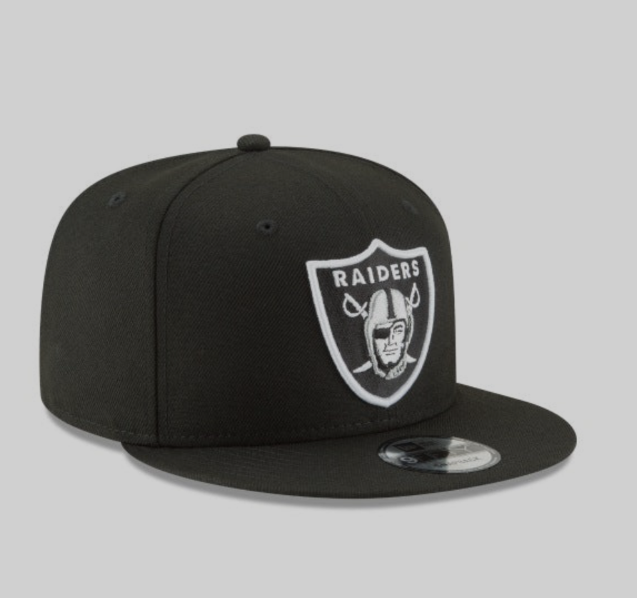 Las Vegas Raiders New Era Black & White 9Fifty Snapback Hat