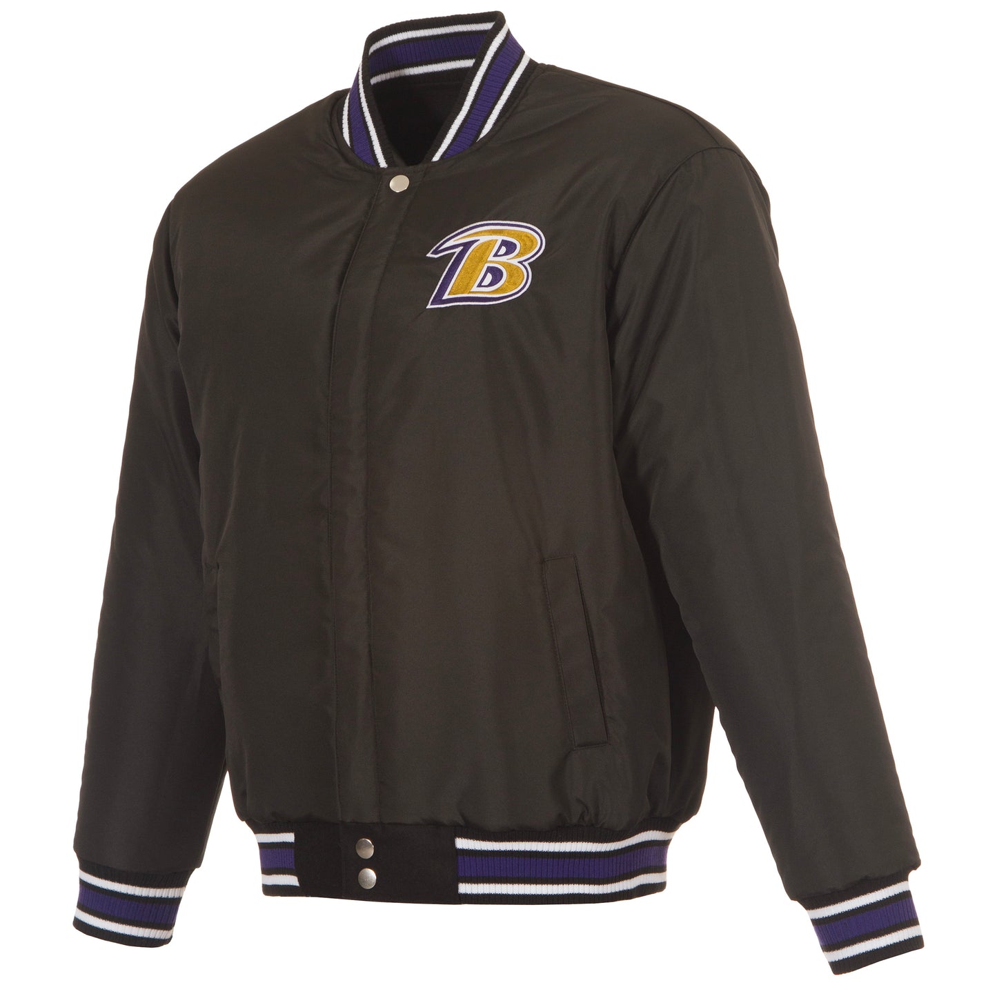 Baltimore Ravens JH Design Reversible Wool Full Snap Jacket-Black