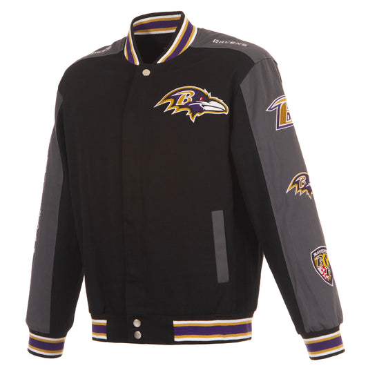 Baltimore Ravens JH Design Twill Jacket- Black
