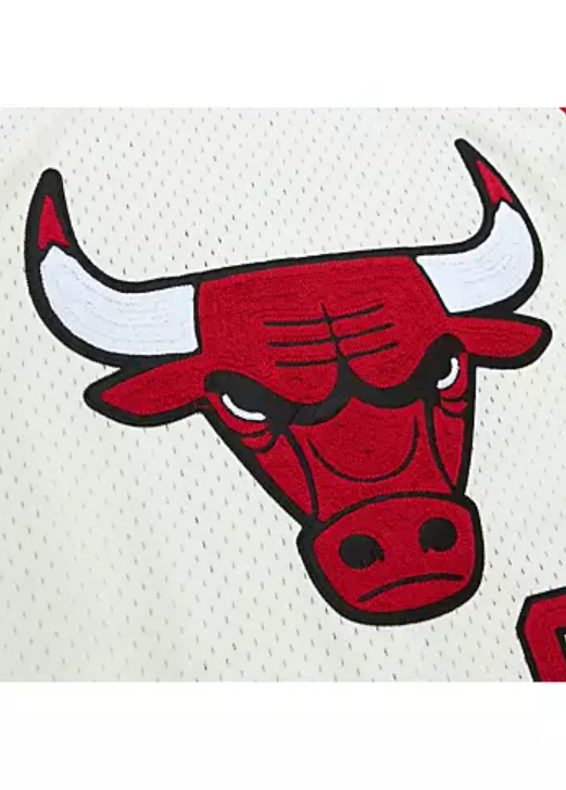 Chicago Bulls Mitchell & Ness #91 Dennis Rodman Cream Hardwood Classic Chainstitch Swingman Jersey