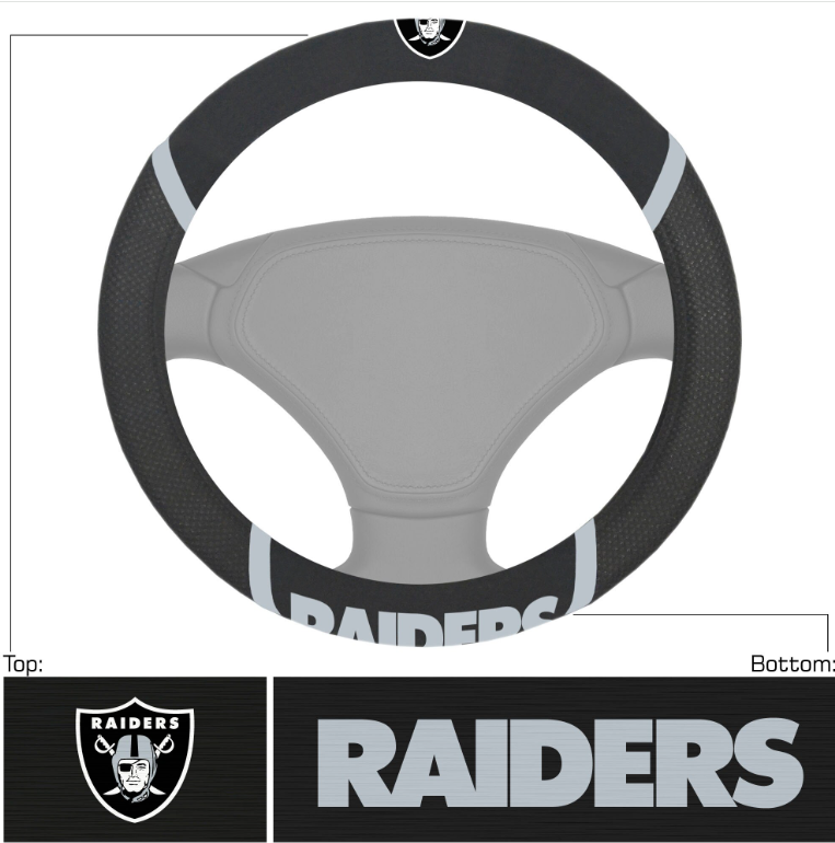 Las Vegas Raiders Football Grip Steering Wheel Cover