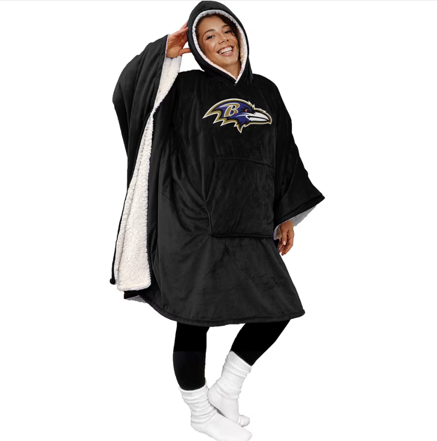 Baltimore Ravens Pegasus 50" x 70" Bloncho Sherpa Fan Cape