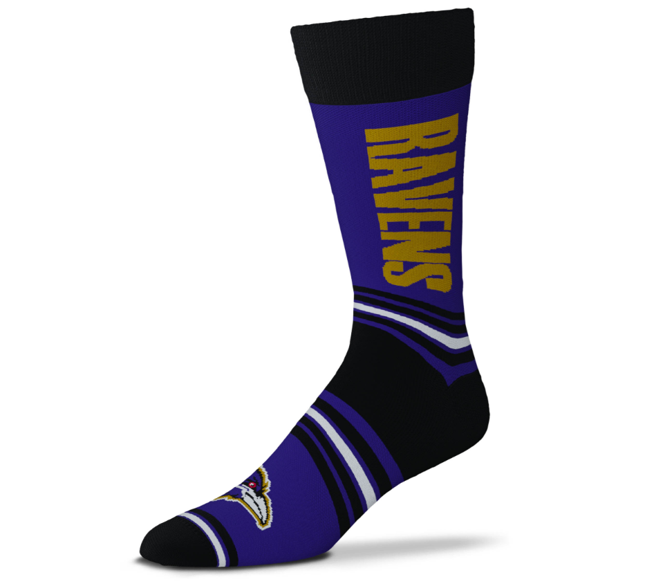 Baltimore Ravens For Bare Feet Go Team Socks OSFM