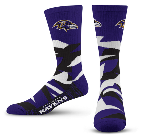 Baltimore Ravens For Bare Feet Adult Shattered Camo Socks