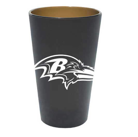 Baltimore Ravens Wincraft Smoke 16 oz Silicone Pint Glass- Black&White