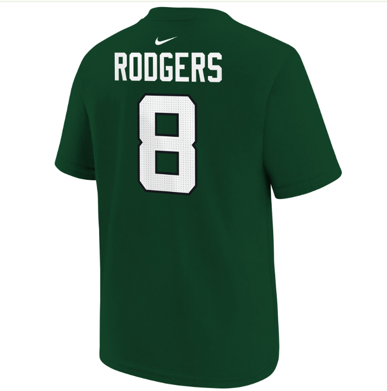 New York Jets Nike #8 Aaron Rodgers Youth Player T-shirt Green