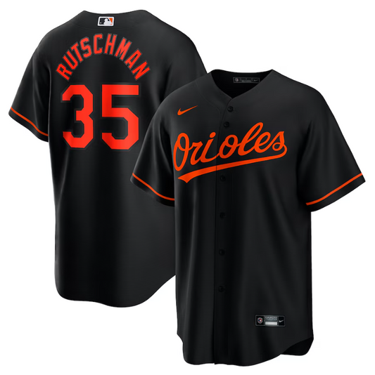 Baltimore Orioles Nike #35 Adley Rutschman Alternate Men's Jersey- Black
