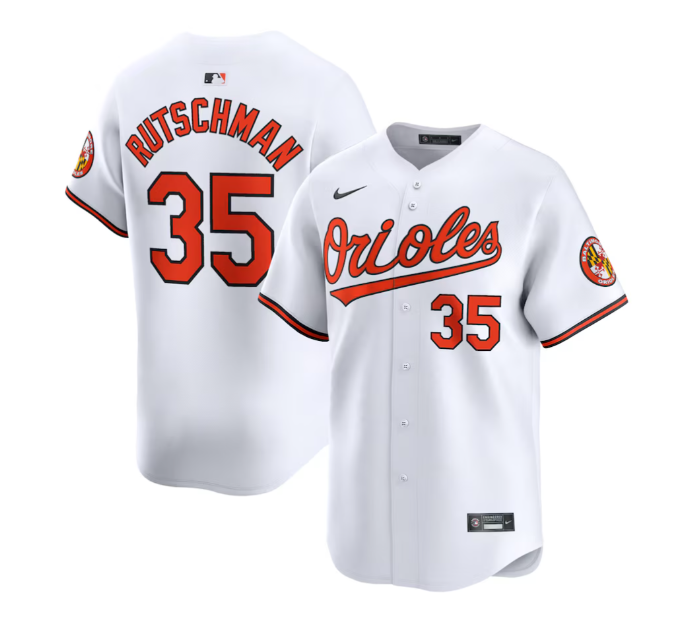 Baltimore Orioles Nike #35 Adley Rutschman Home Limited Mens Jersey - White
