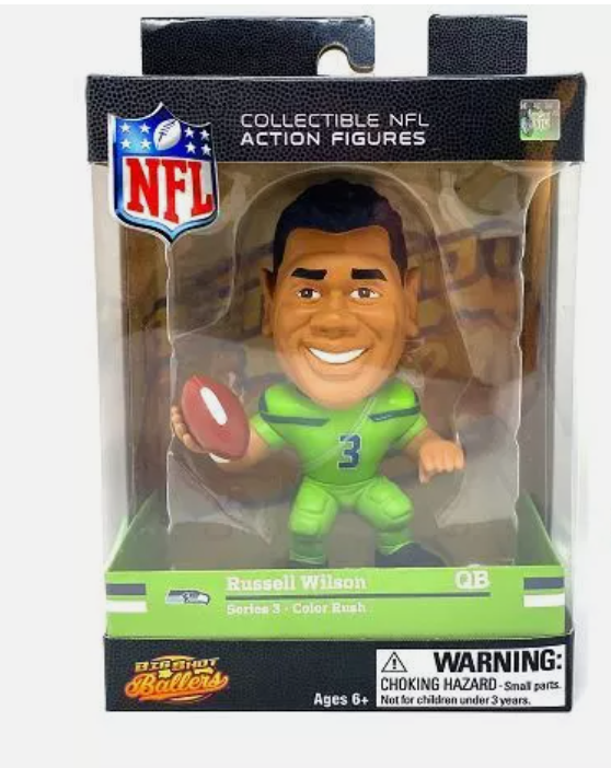 Seattle Seahawks Party Animal Russel Wilson Big Shot Ballers Figure