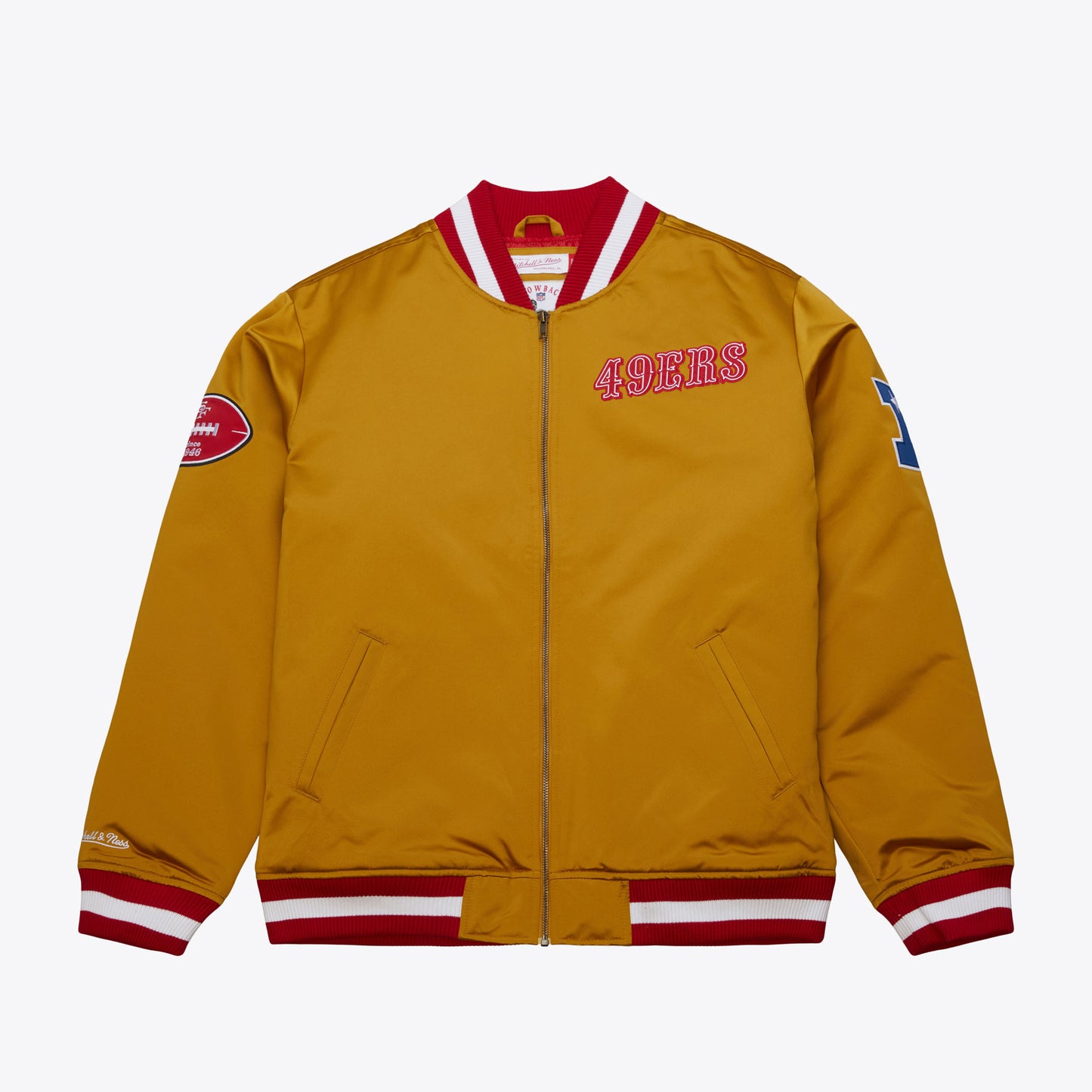 San Francisco 49ers Mitchell & Ness Heavyweight Full-Zip Satin Jacket - Gold