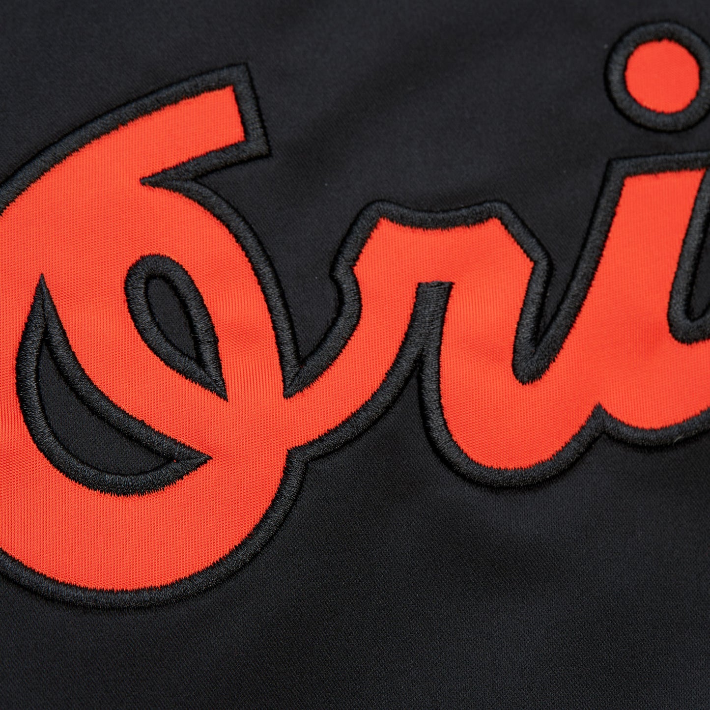 Baltimore Orioles Mitchell & Ness Black Satin Bomber Jacket