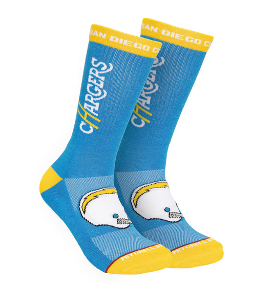 Los Angeles Chargers Mitchell & Ness Throwback Kick Off Crew Socks -Blue