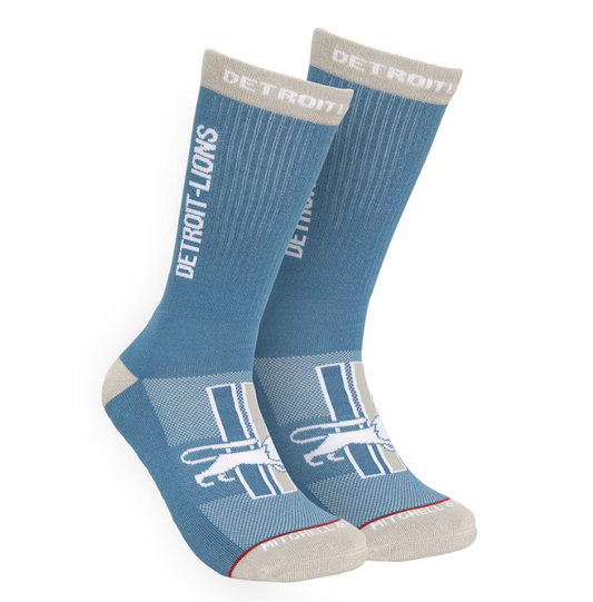 Detriot Lions Mitchell & Ness Throwback Kick Off Crew Socks -Blue