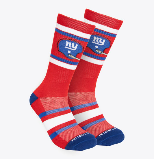 New York Giants Mitchell & Ness Stripes Crew Socks