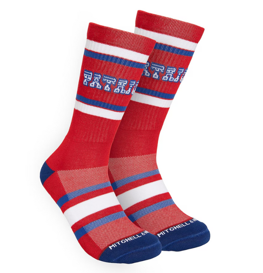 New England Patriots Mitchell & Ness Stripes Crew Socks