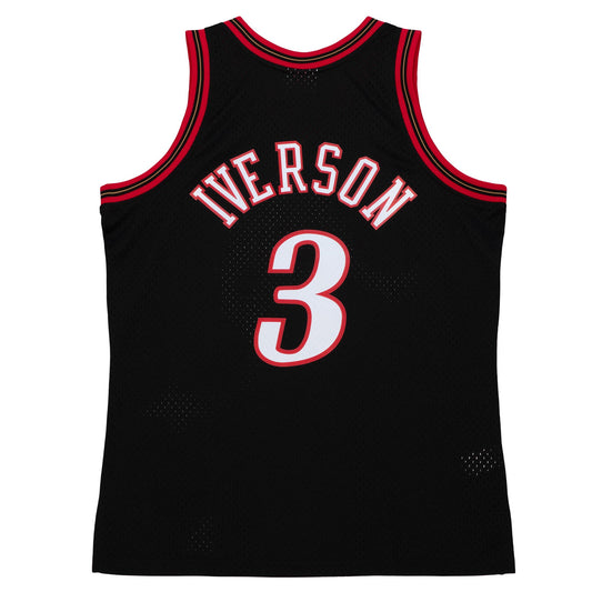 Philadelphia 76ers Mitchell & Ness #3 Allen Iverson Dark 1997-98 Hardwood Classics Swingman Jersey