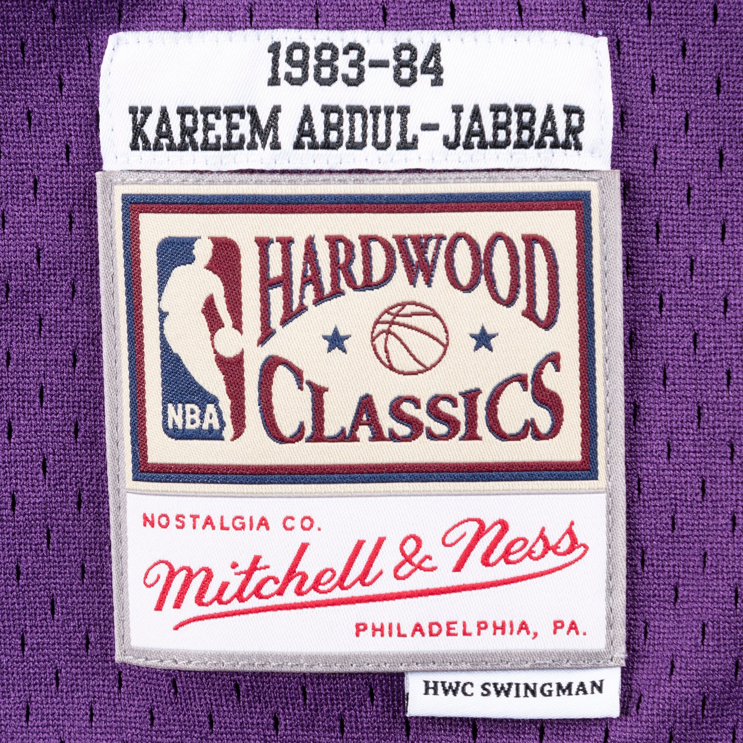 Los Angeles Lakers Mitchell & Ness #33 Kareem Adbul-Jabbar Purple 1983-84 Hardwood Classic Swingman Jersey