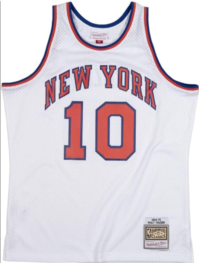 New York Knicks Mitchell & Ness #10 Walt Frazier White 1969 Hardwood Classics Swingman Jersey