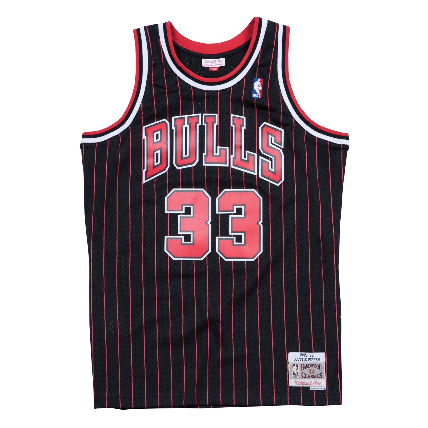 Chicago Bulls Mitchell & Ness #33 Scottie Pippen Alternate Black 1995-96 Hardwood Classics Swingman Jersey