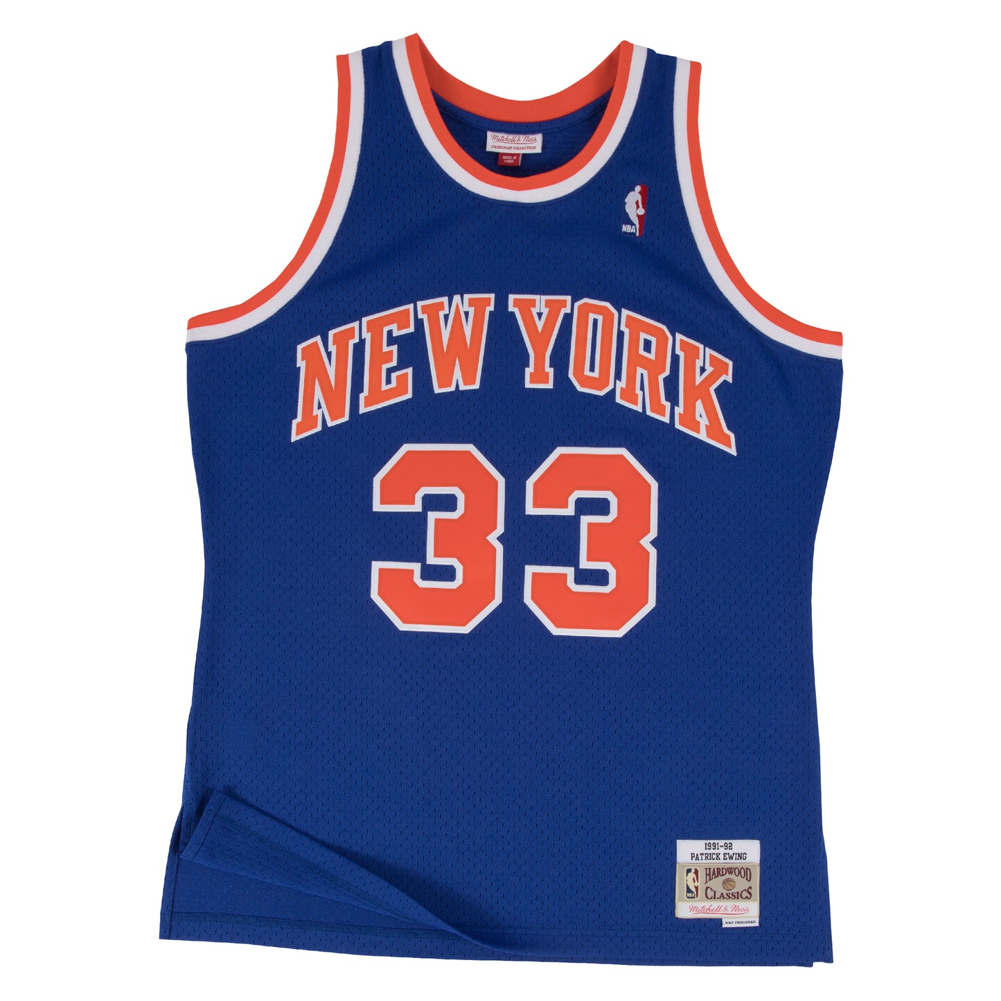 New York Knicks Mitchell & Ness #33 Patrick Ewing Blue 1985-86 Hardwood Classics Swingman Jersey