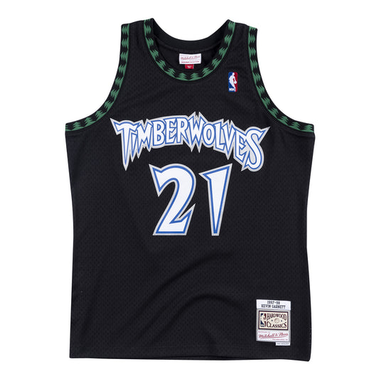 Minnesota Timberwolves Mitchell & Ness # 21 Kevin Garnett Alternate Black 1997-98 Hardwood Classics Swingman Jersey