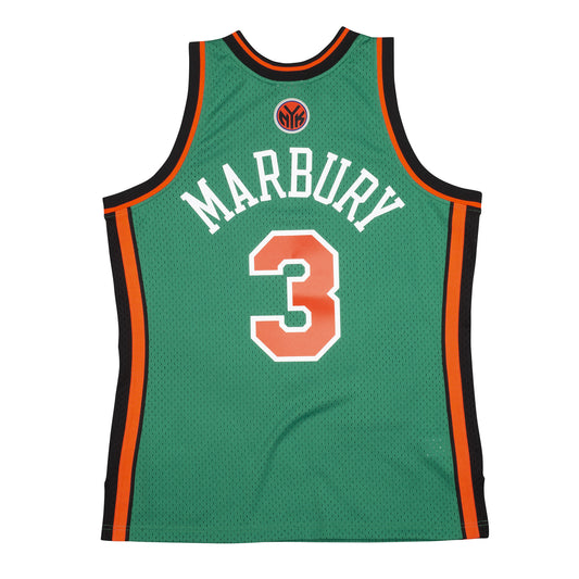 New York Knicks Mitchell & Ness #3 Stephon Marbury Green 2006-07 Hardwood Classic Swingman Jersey