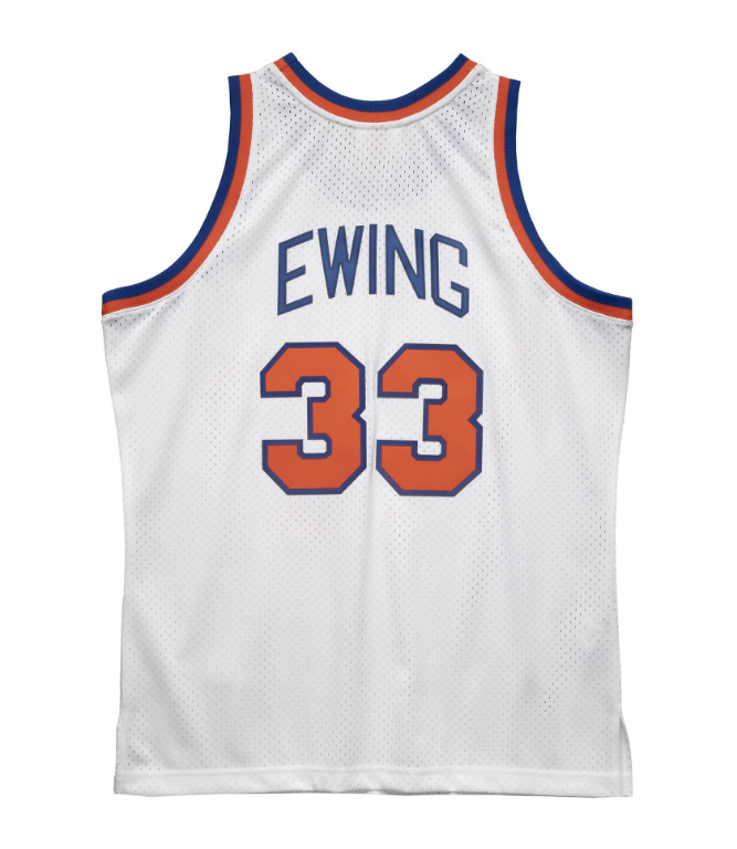 New York Knicks Mitchell & Ness #33 Patrick Ewing White 1985-86 Hardwood Classics Swingman Jersey