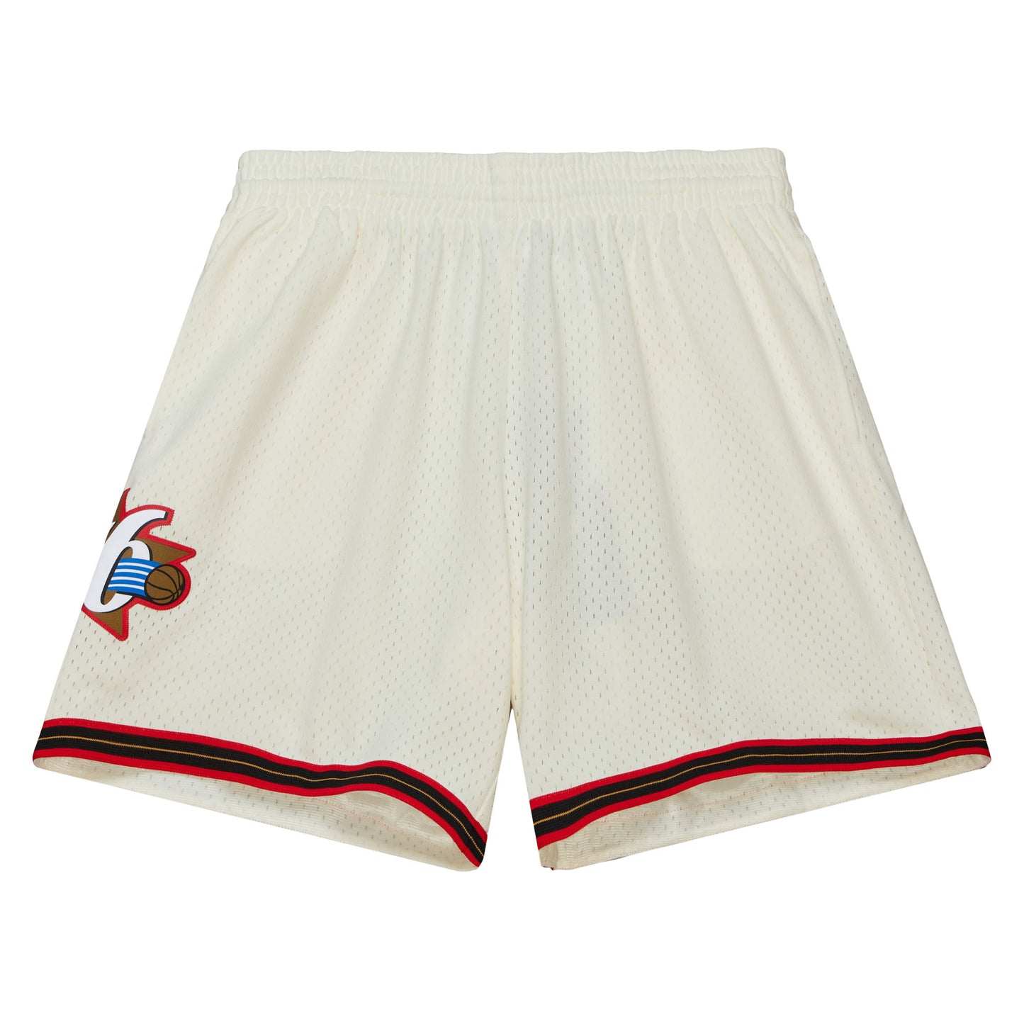 Philadelphia 76ers Mitchell & Ness Hardwood Classics Cream 2000 Logo Swingman Shorts