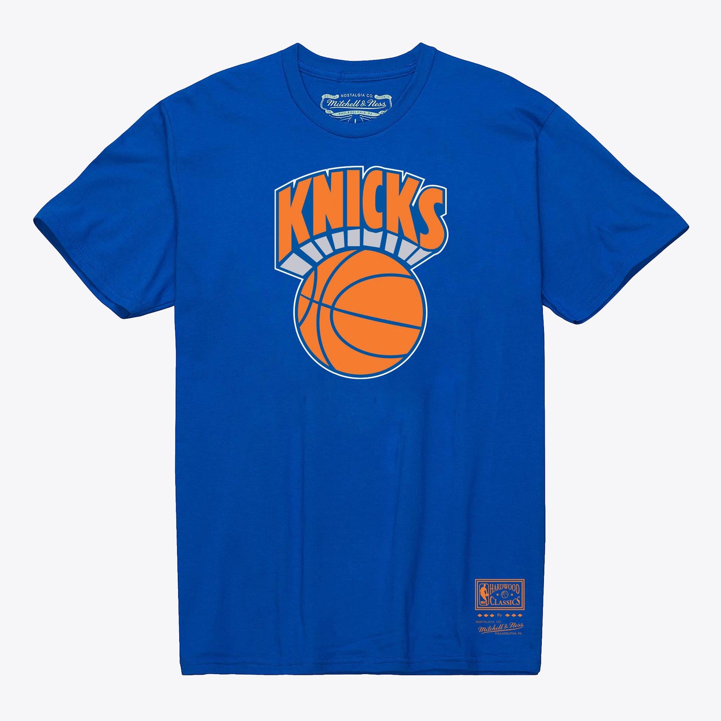 New York Knicks Mitchell & Ness MVP Team Wordmark T-Shirt- Blue