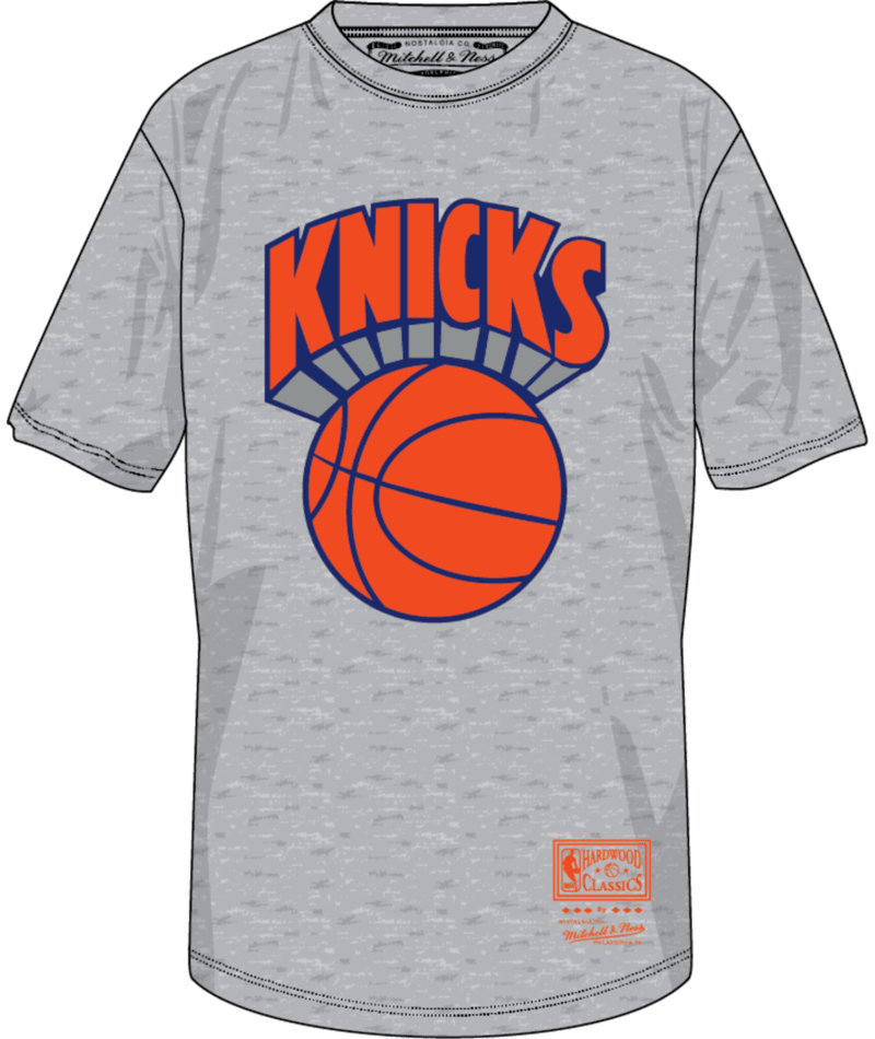 New York Knicks Mitchell & Ness Legacy Logo t-Shirt- Gray