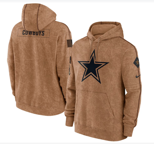 Dallas Cowboys Nike Men's  Salute to Service Pullover Hoodie - Brown