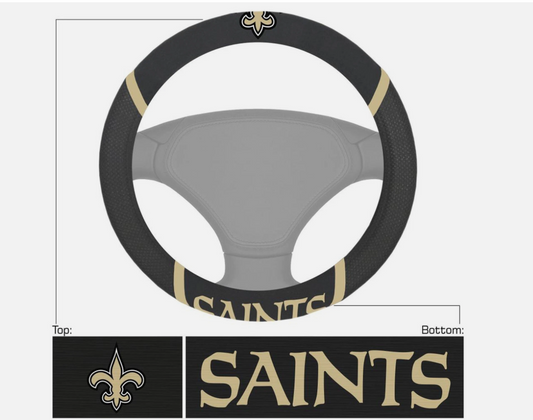 New Orleans Saints Football Grip Steering Wheel Cover
