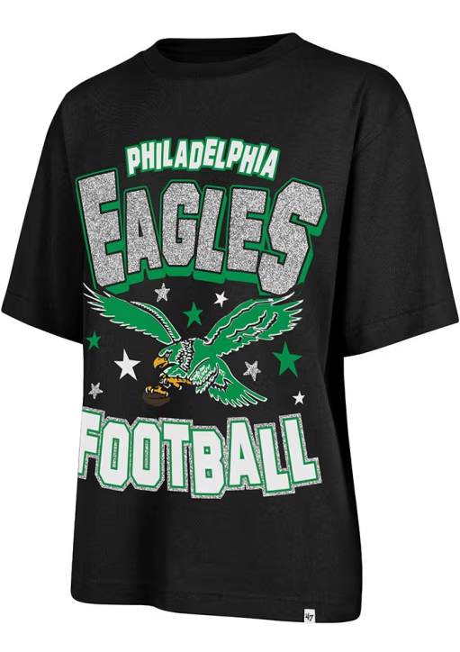 Philadelphia Eagles '47 Women's Scatter Star Foundation T-Shirt- Black