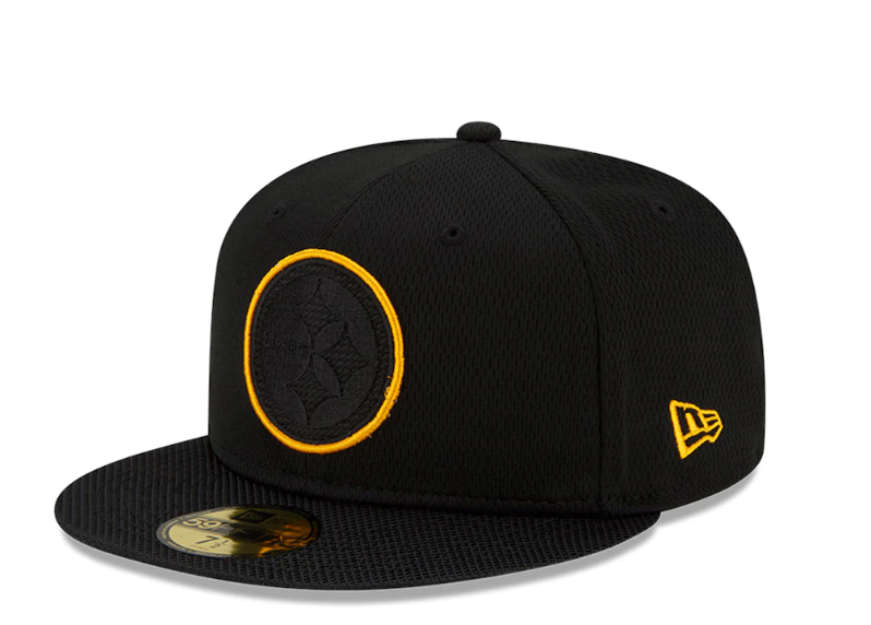 Pittsburgh Steelers New Era Sideline Road 59FIFTY Fitted Hat - Black