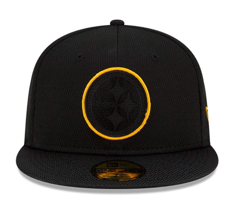 Pittsburgh Steelers New Era Sideline Road 59FIFTY Fitted Hat - Black