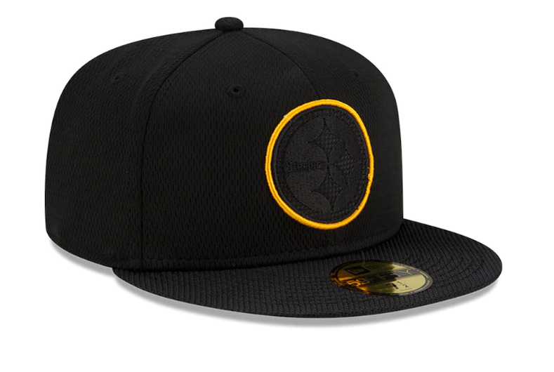 Pittsburgh Steelers New Era Sideline Road 59FIFTY Fitted Hat - Black