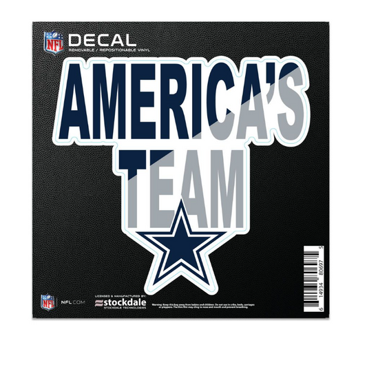 Dallas Cowboys Wincraft Slogan 6X6  All Surface Sticker
