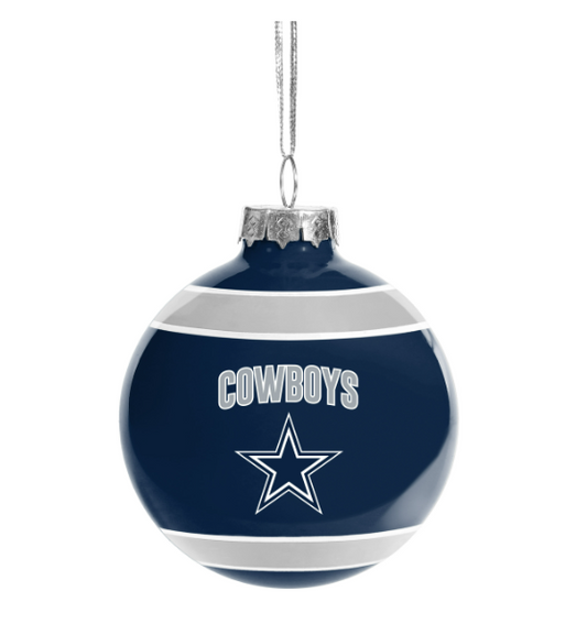 Dallas Cowboys FOCO Glass Ball Ornament