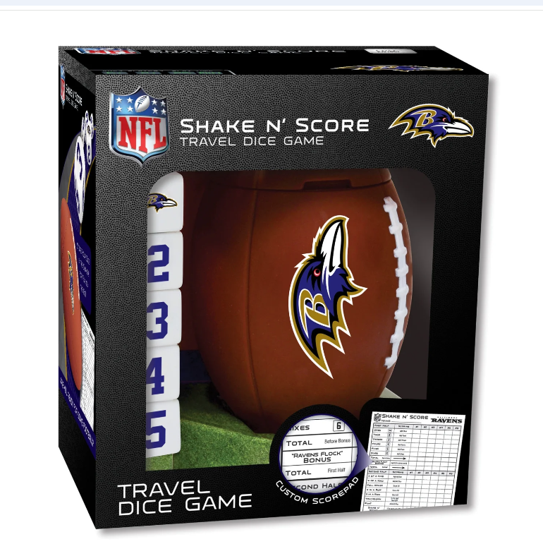 Baltimore Ravens Shake N' Score MasterPieces Officially Licensed NFL  Dice Game for Age 6 and Up