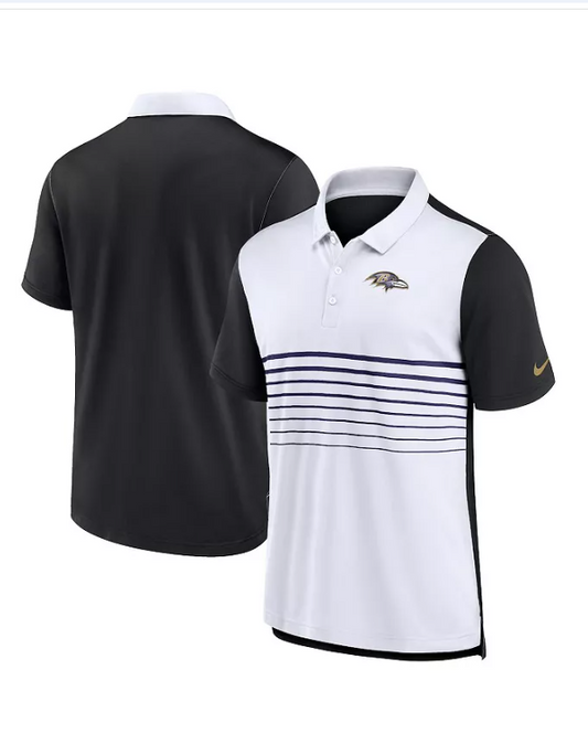 Baltimore Ravens NIke Men's Black/White  Fashion Performance Polo